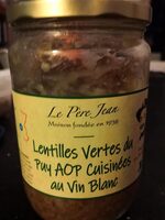 Lentilles vertes du puy AOP cuisinées au vin blanc