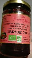 Confiture cerise extra bio allégée en sucre cuisson au chaudron