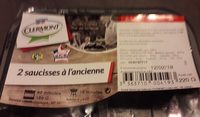 Clermont, 2 saucisses a l'ancienne au sel de guerande, la barquette de 220 gr