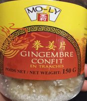 Gingembre Confit En Tranches, 150 Grammes, Marque Mo-ly