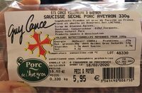 Saussice sèche porc aveyron