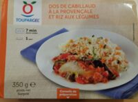 Dos de cabillaud à la provençale et riz aux légumes