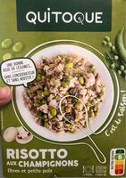 Risotto aux champignons, fèves et petits pois
