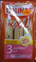 Pain viennois sans croûte jambon œuf