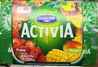 Activia Fruits : Fraise - Mangue - Pêche - Ananas