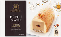 Bûche glacée saveur vanille, noisette, confiture de lait