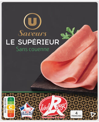 Jambon Supérieur sans couenne Label Rouge - x4 tranches, 160g