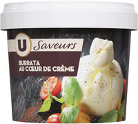 Burrata coeur de crème lait de vache pasteurisé 19% de MG