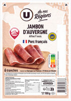 Jambon d'Auvergne IGP - x6 tranches, 100g