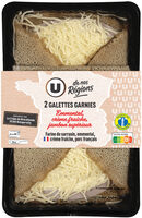Galettes de blé noir, garnies de jambon supérieur et emmental , x2, 300g