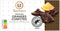 Tranches d'oranges confites enrobées de chocolat noir , ballotin de 200g