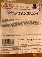 Porc dauce aigre doux