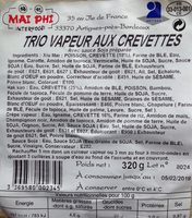 Trio vapeur aux crevettes