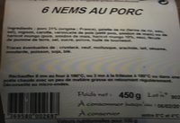 6 nems au porc