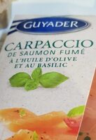 Carpaccio de saumon fumé à l'huile d'olive er au basilic