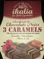 Assortiment de chocolats noirs 3 caramels