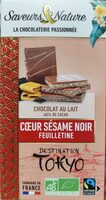Chocolat au lait cœur sésame noir