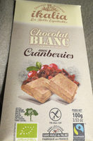 Chocolat blanc aux cranberries