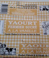 Yaourt fermier sucré vanille