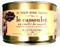 Le cassoulet au confit de canard de Castelnaudary cuisiné dans son bouillon de légumes frais, boîte 2/1