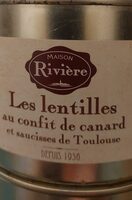 Lentilles au confot de canard et saucisses de Toulouse