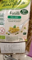 Fusilli Au Pois Vert Bio - 250 G - Ma Vie Sans Gluten