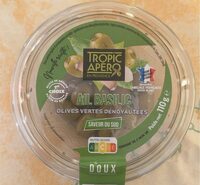 Olives vertes denoyautées ail basilic