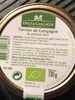 Terrine de campagne au poivre vert