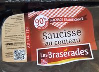 Les Brasérades Saucisse au couteau au sel fin la barquette de 900 g