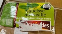 Saucisse au basilic huile d'olive vierge extra