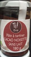 Pâte à tartiner cacao noisette sans lait