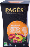 Thé vert bio Détox Drainage - pêche, cranberry