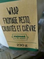 Wrap fromage pesto crudités et chèvre