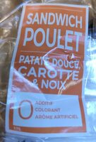 Sandwich poulet, patate douce, carotte & noix