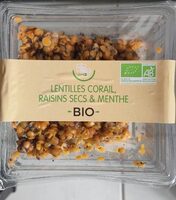 Lentilles corail raisins secs et menthe