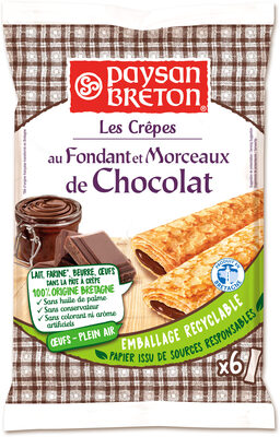 Paysan Breton - Les Crêpes au fondant et morceaux de chocolat X6
