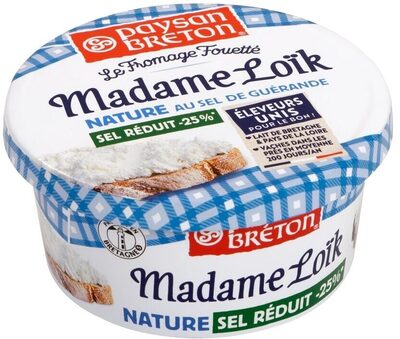 Fromage à tartiner Nature sel réduit -25% MADAME LOIK - 150g
