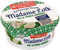 Fromage à tartiner Ail et fines herbes fouetté MADAME LOIK - 275g