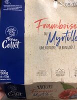 Yaourt brassé au lait entier framboise ou myrtille