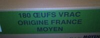 180 œuf vrac origine France moyen