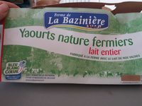 Yaourts nature fermiers lait entier