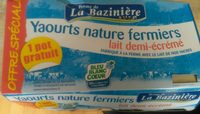 Yaourt nature fermiers lait demi-écrémé