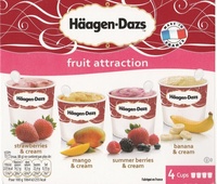 Fruit attraction (strawberries & cream, mango & cream, summer berries & cream, banana & cream)