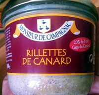 Rillettes de canard - 20% de foie gras de canard