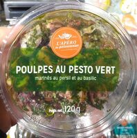 Poulpes au pesto vert marinés au persil et au basilic