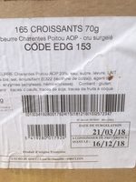 165 Croissants 70 g Beurre AOP Charentes-Poitou AOP