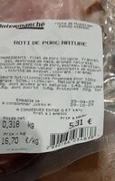 Rôti de porc nature