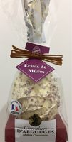 Oeuf en chocolat blanc et pépites de mûres