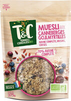 Muesli canneberges goji myrtilles