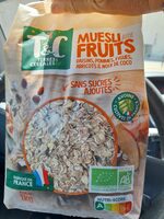 Muesli BIO Fruits raisins pommes abricots & noix de coco Sans sucres ajoutés